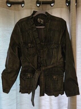 DOLL HOUSE PLUS SIZE DISTRESSED FAUX LEATHER JACKET